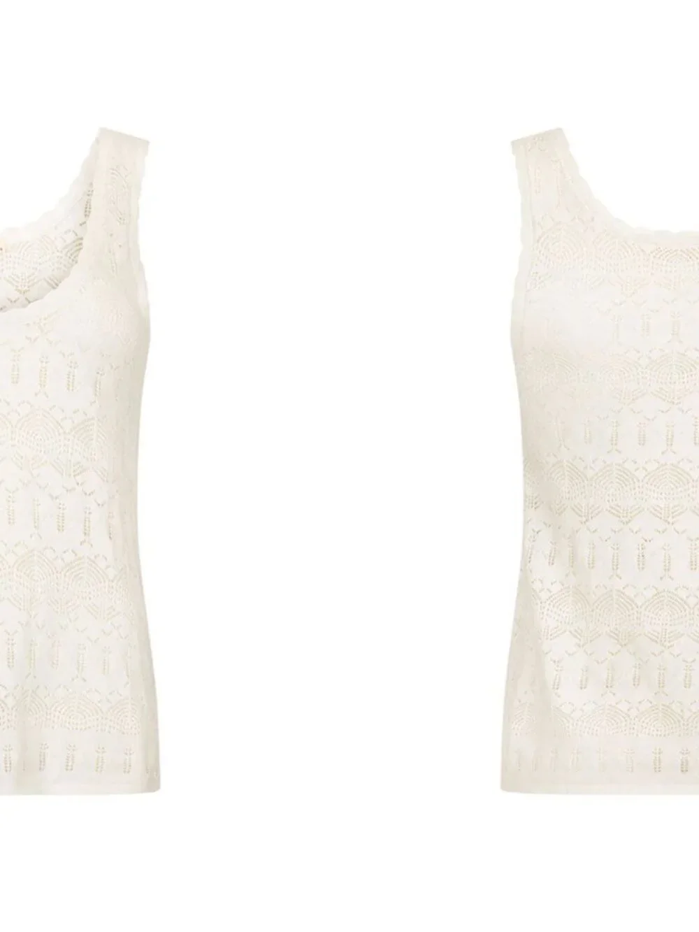 Spell Siesta Cami Organic Cotton Knit Tank XS Boho Lace in White Sands - Picture 6 of 15